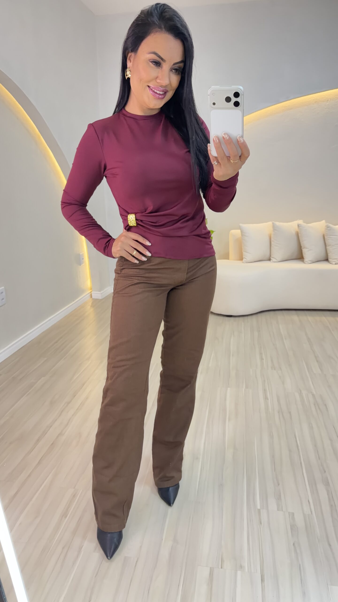 CALÇA MEL MARROM